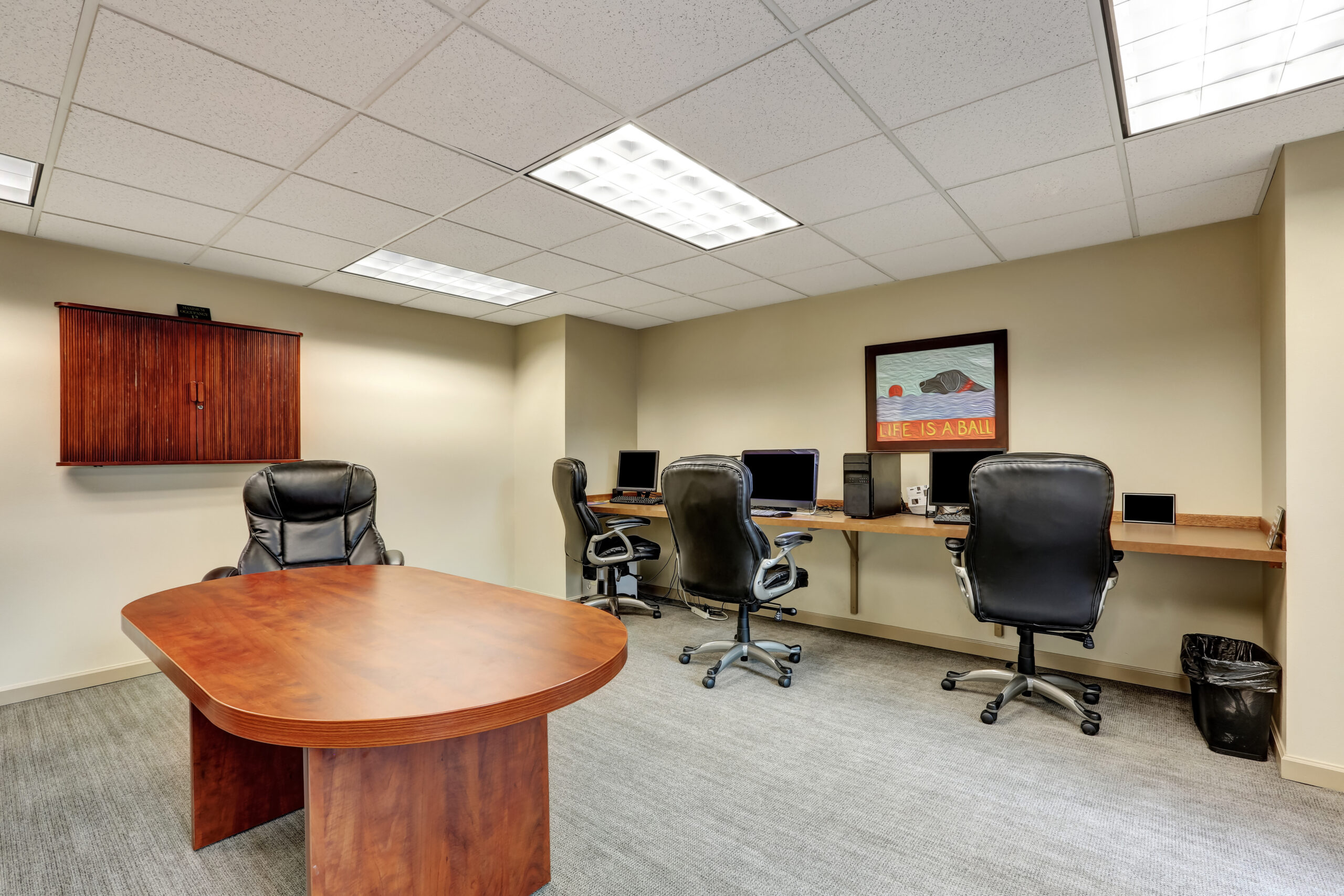 Small Modern meeting room interior in office. Northwest, USA